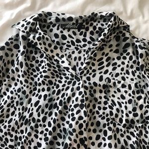Motel animal print button up shirt